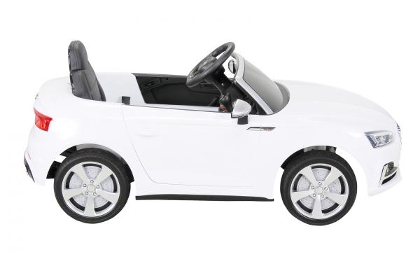 Kinder Elektroauto Audi S5 Cabriolet 2x45 Watt Motor 12V10Ah Batterie Leder Sitz Weiß - Elektro Auto Elektroauto Kinderauto